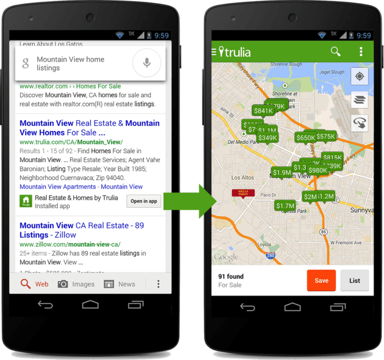 Google Search Now Includes Android App Content in Results