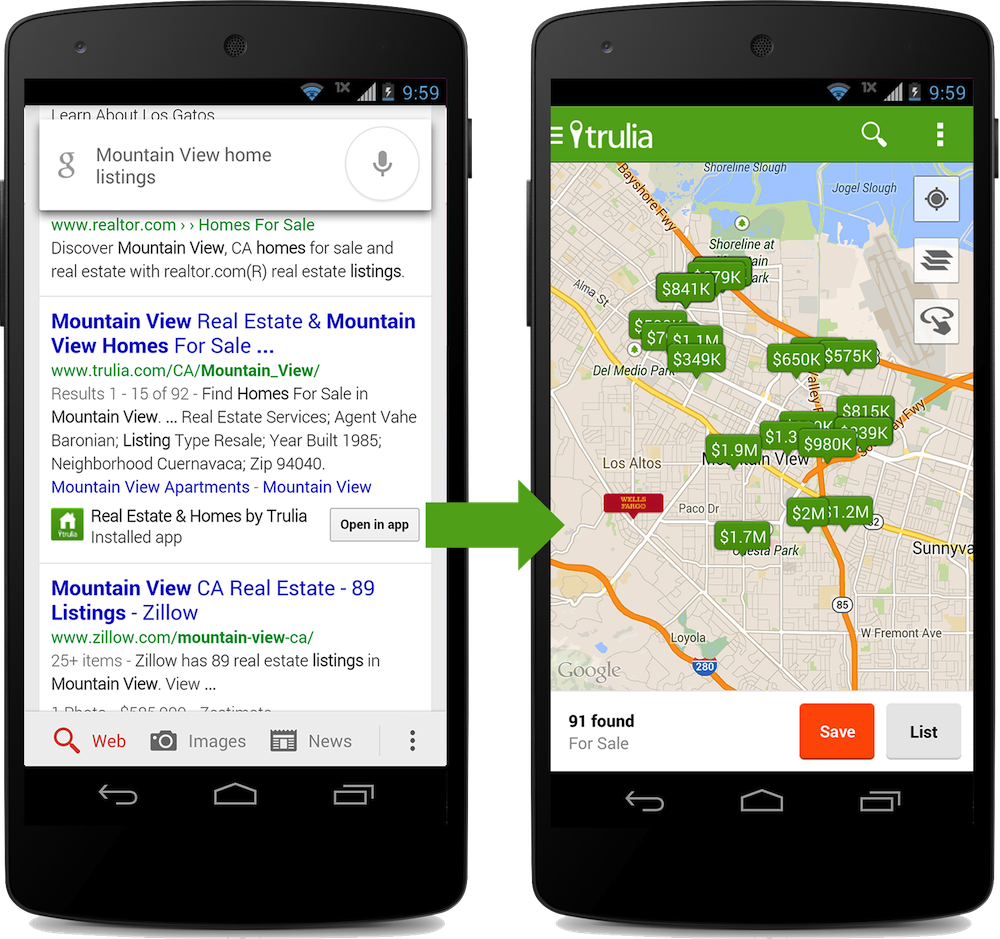 Google App Search Trulia