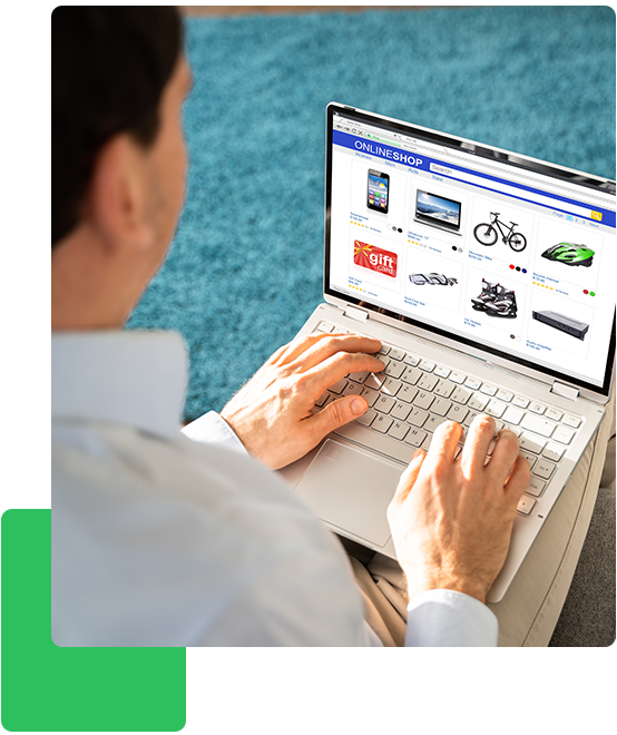 man searching for e-commerce seo services online