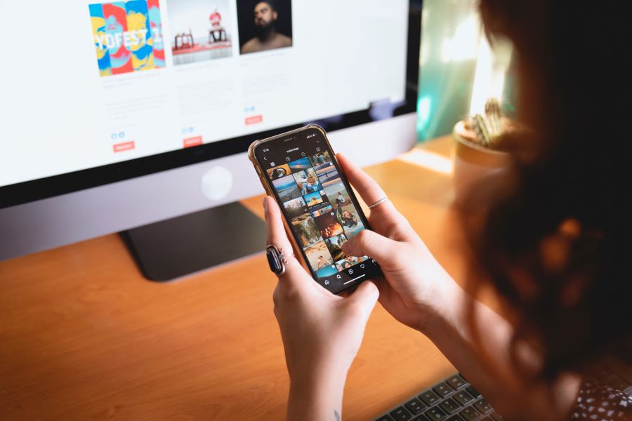 woman using a smartphone