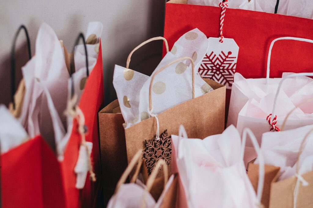 gifts in paper bags