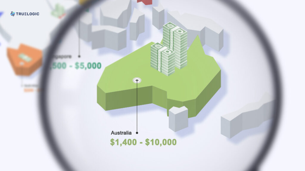 SEO costing in Oceania map visualization