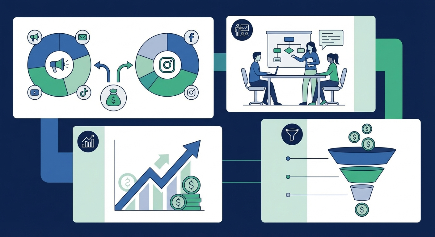 Marketing budget allocation strategy and ROI forecasting for digital channels