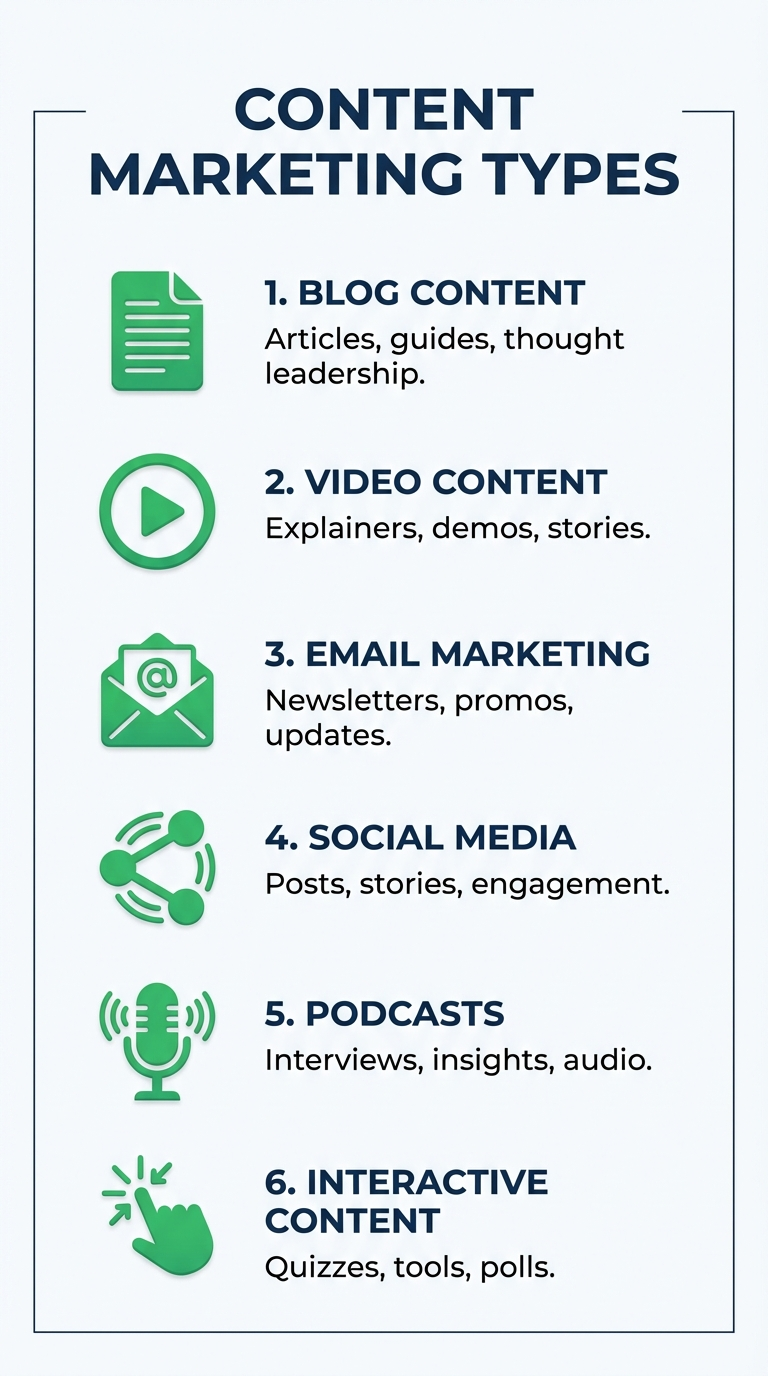 Content Marketing Types Infographic