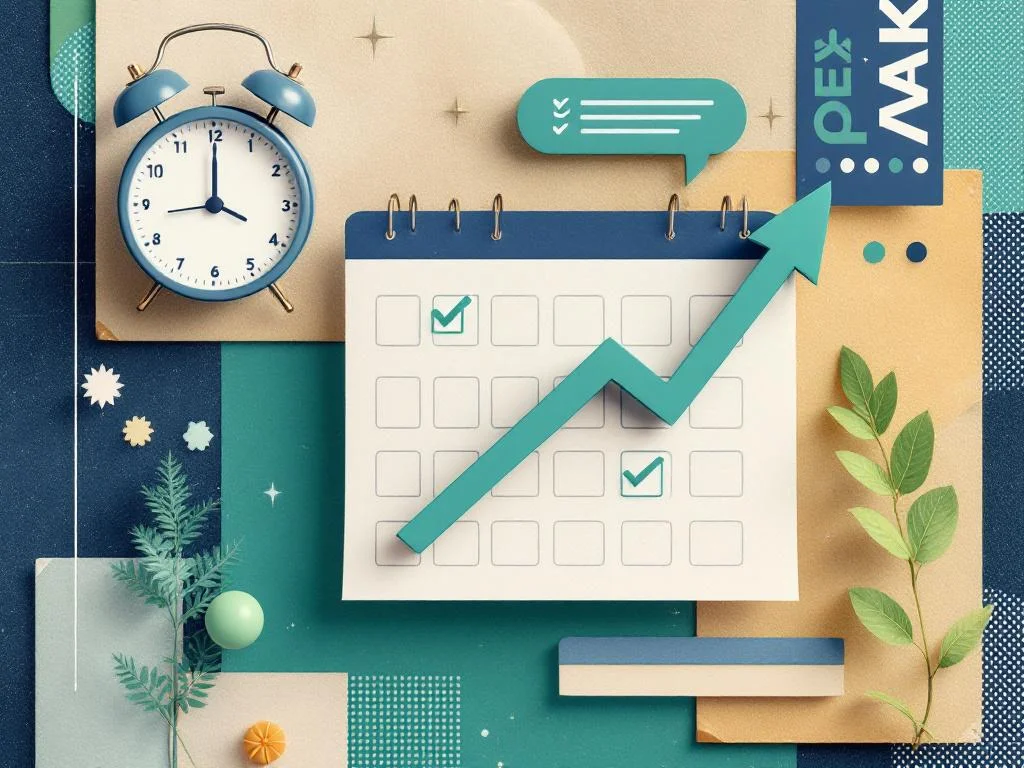 Planning a viral content marketing strategy with calendar and timing