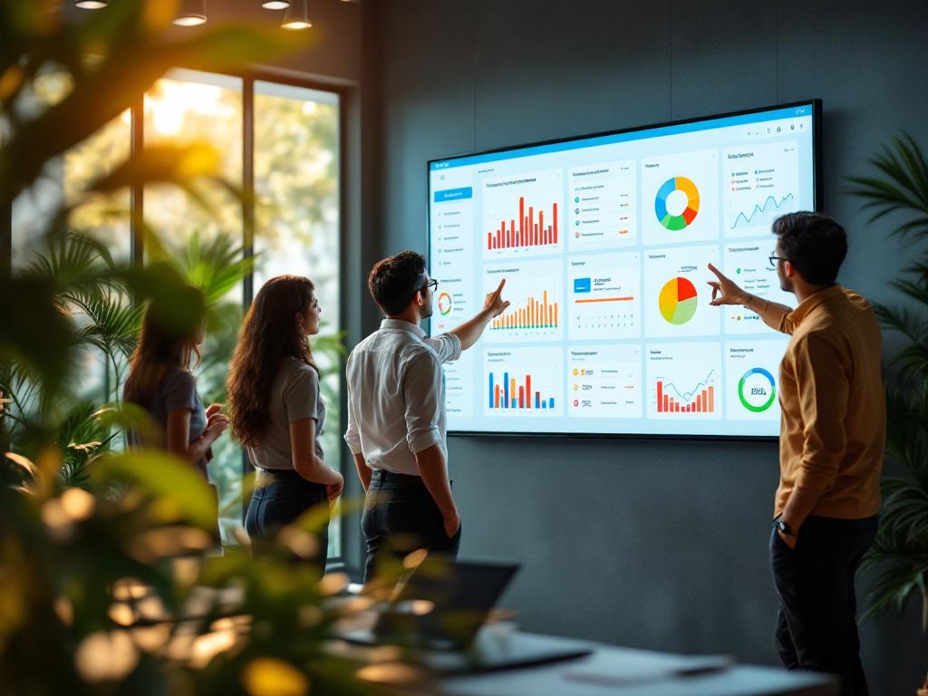 CRM team collaboration around dashboard