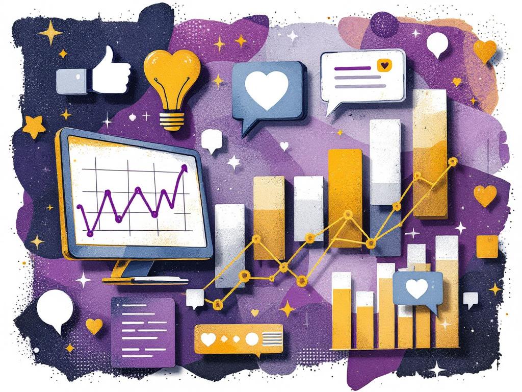 Social media marketing KPIs showing engagement rates and reach metrics