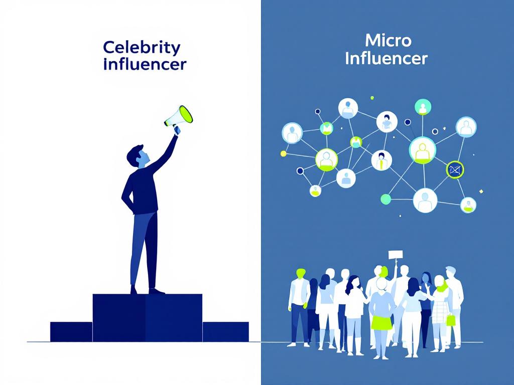 Celebrity influencer versus micro-influencer marketing comparison