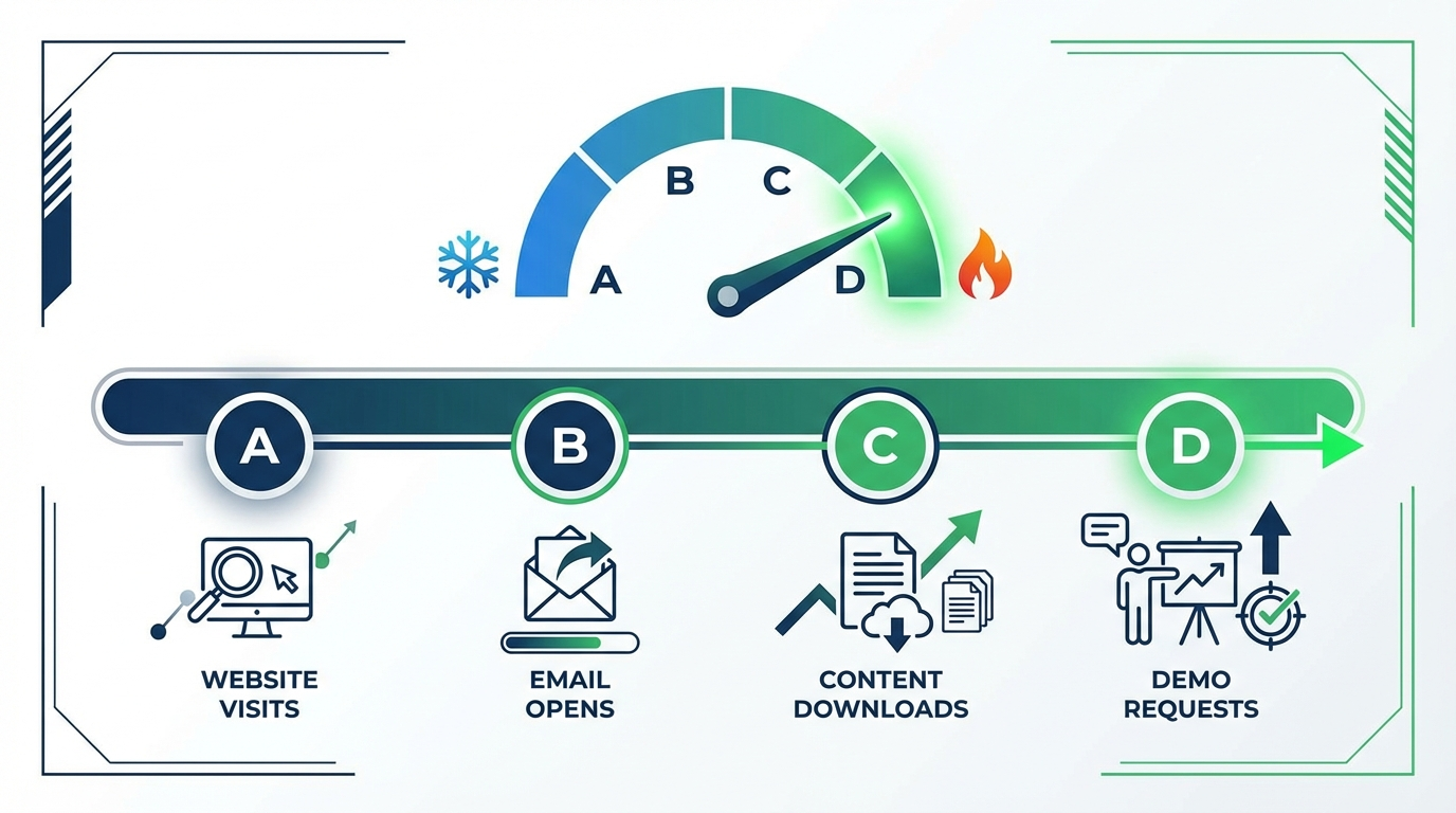 Lead scoring system showing how to qualify leads from cold to hot