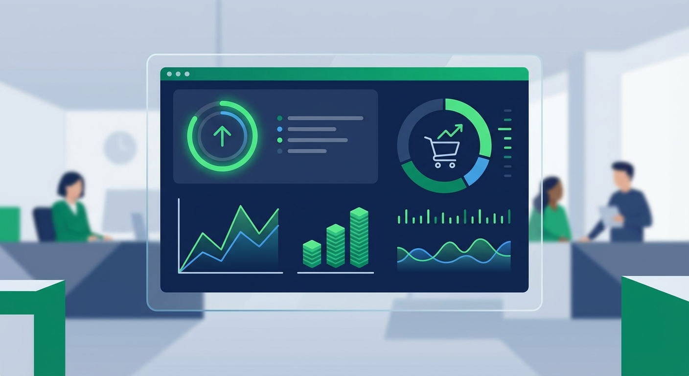 Live commerce analytics dashboard showing conversion rates, watch time, and engagement metrics