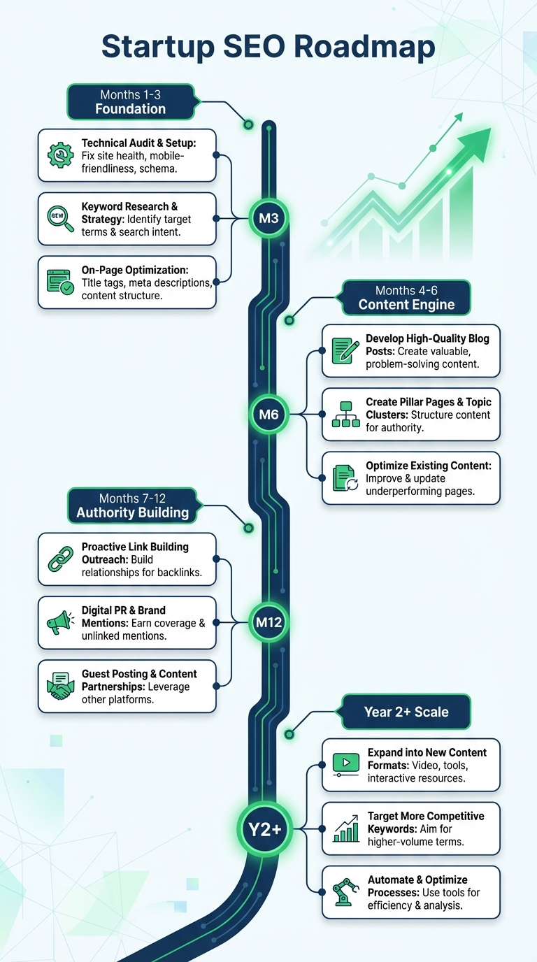 Startup SEO Roadmap Infographic