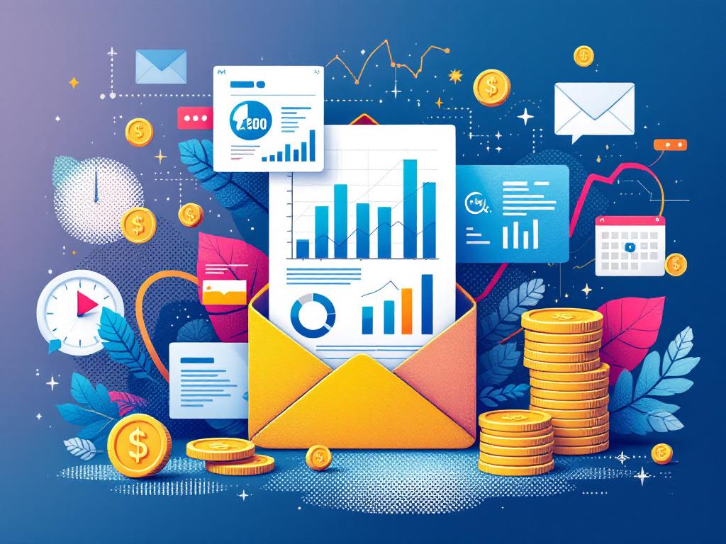 Email metrics and ROI concept