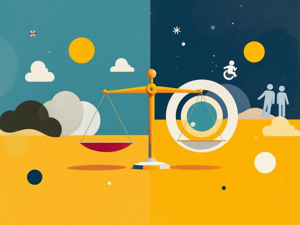 Accessibility concept with contrast and focus indicators