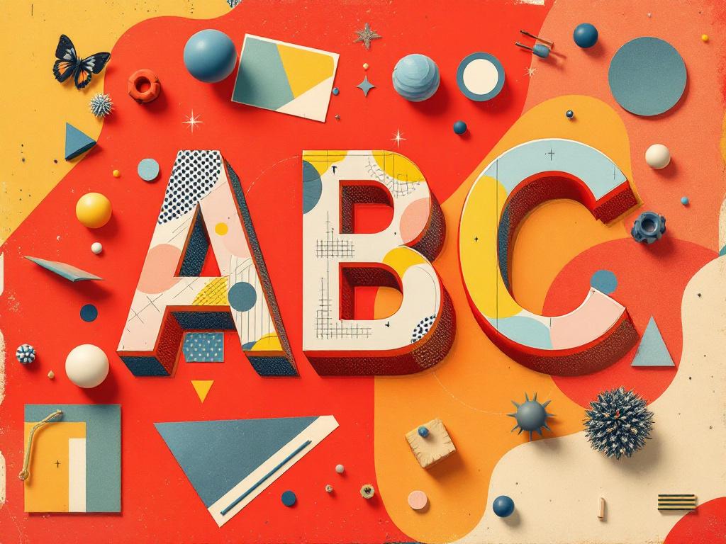 Typography and visual hierarchy concept with letterforms