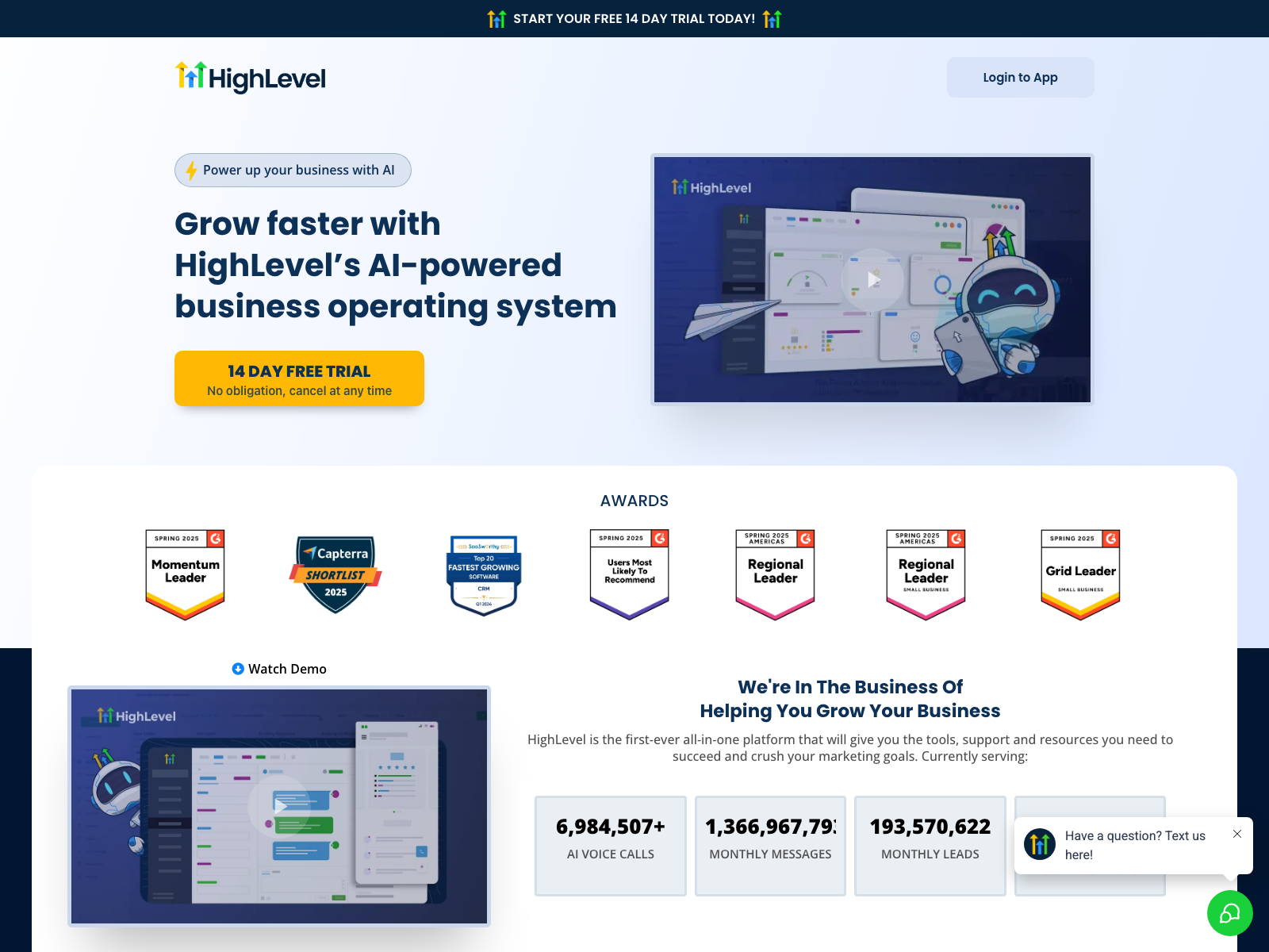 HighLevel platform screenshot