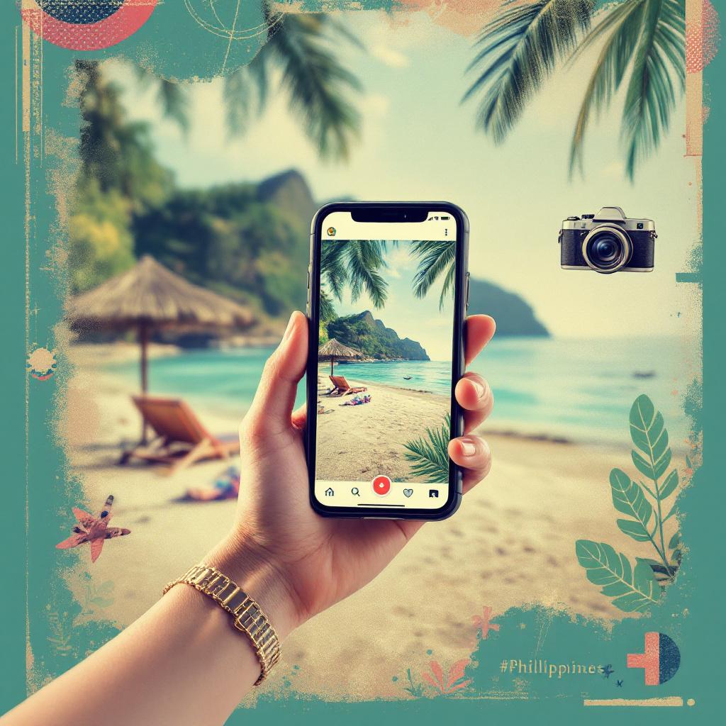 Travel influencer creating digital marketing content for Philippine tourism destinations