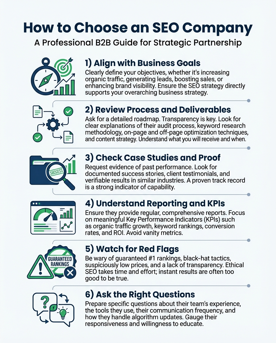 Infographic checklist for choosing an SEO company