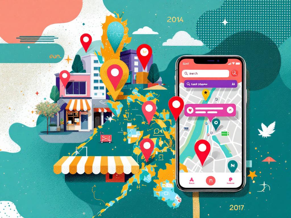 Local business discovery in the Philippines showing mobile search, map results, and customer decision pathways