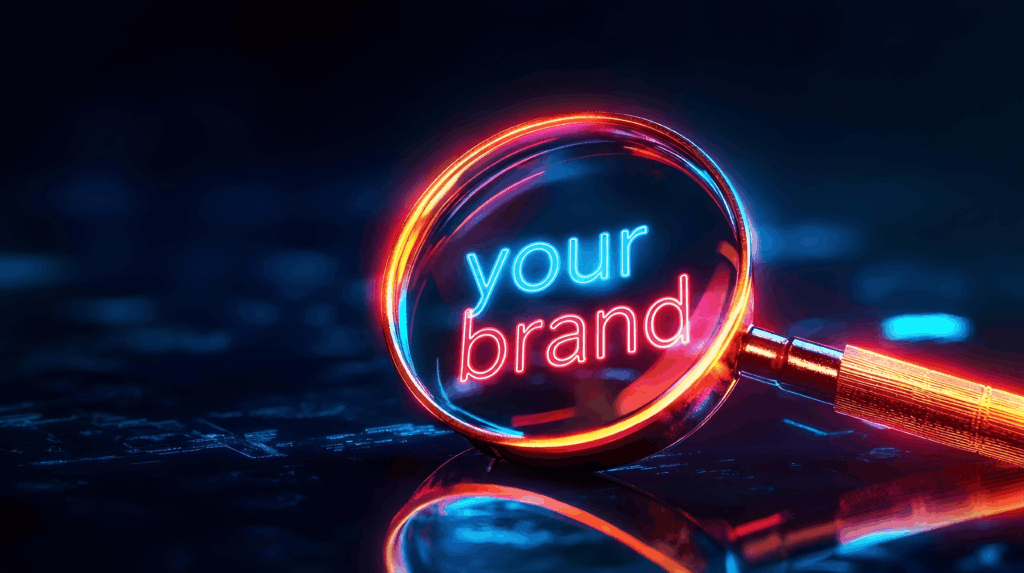 Your brand amplified by a magnifying glass