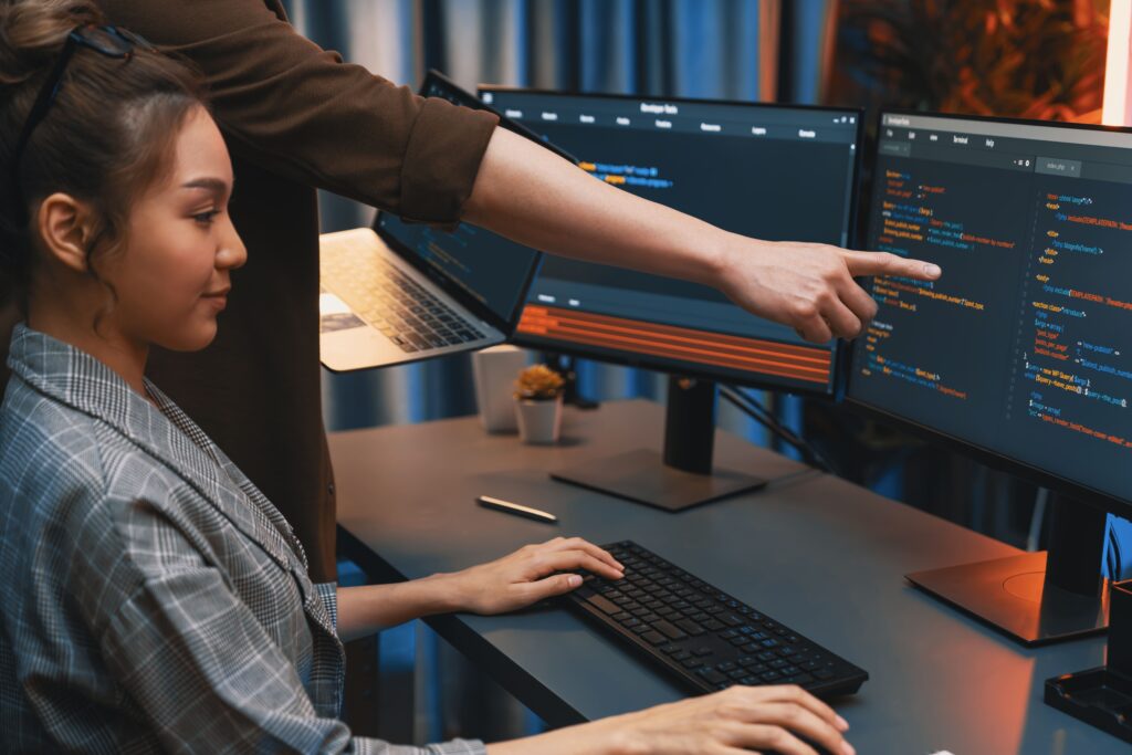 Employee checking website technical foundation for AI visibility